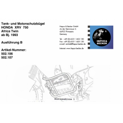Africa Twin XRV 750 1993-2003 ✓ Pare carters Hepco Becker Blanc