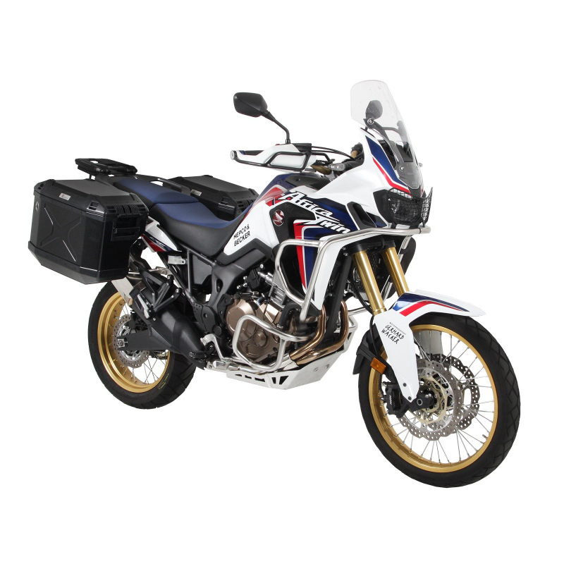 Africa Twin CRF 1000 Advendure Sports 2018 ✓ Ensemble supports + valises Xplorer Cutout Set - Noir Hepo-Becker Honda CRF1000 ...
