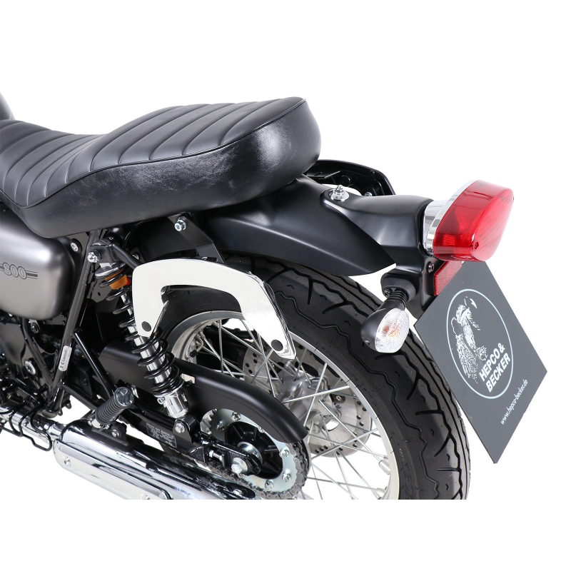 W 800 Street / Café à partir de 2019 ✓ Supports de sacoches type C-Bow Hepco-Becker Chromé