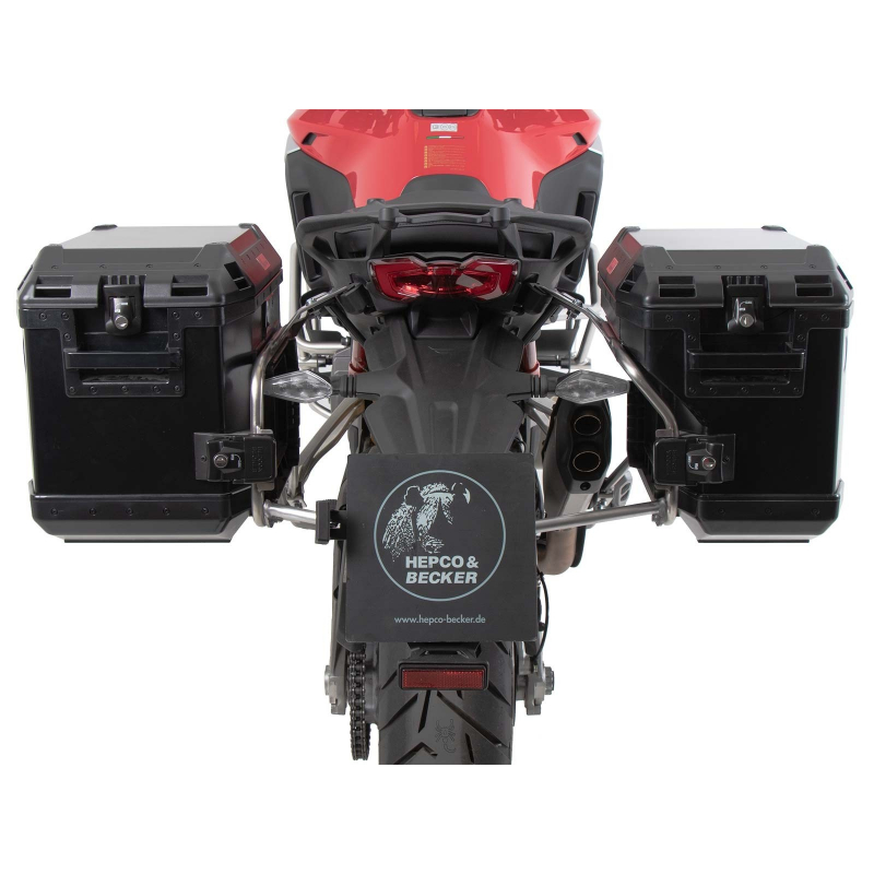 Multistrada V4 / S / S Sport à partir de 2021 ✓ Ensemble supports + valises Xplorer Cutout Set - Noir