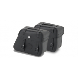 Bagagerie Hepco-Becker / Krauser ✓ Sacoches Cuir Rugged Noir Cutout HEPCO-BECKER - coté gauche