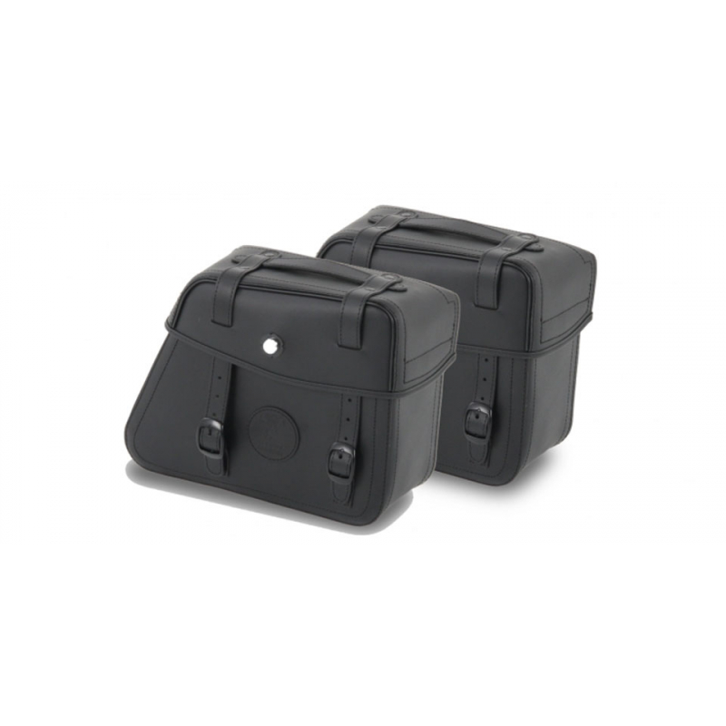 Bagagerie Hepco-Becker / Krauser ✓ Sacoches Cuir Rugged Noir Cutout HEPCO-BECKER - coté gauche