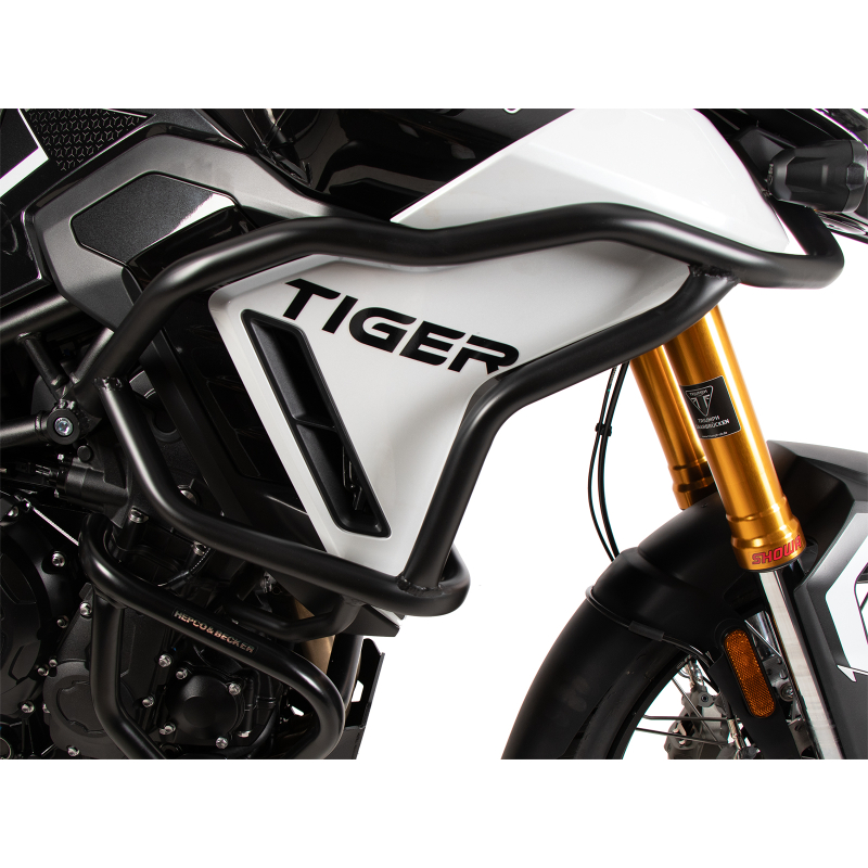 Tiger 900 Rally Pro à partir de 2024 ✓ Protections de réservoir "SOLID" noir Hepco-Becker