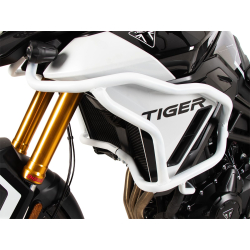 Tiger 900 Rally Pro à partir de 2024 ✓ Protections de réservoir blanc Hepco-Becker