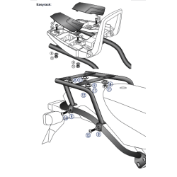 HP 2 / Enduro / Megamoto 2005-2008 ✓ Support de top case Easyrack Hepco-Becker