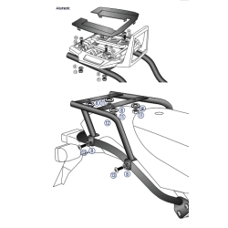 HP 2 / Enduro / Megamoto 2005-2008 ✓ Support de top case Alurack Hepco-Becker