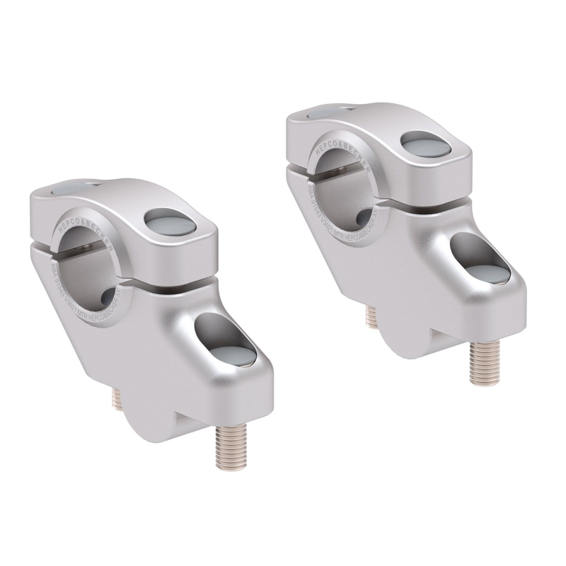 MT-03 à partir 2025 ✓ Rehausseur de guidon Hepco Becker 30 mm et décalage de 21 mm argent