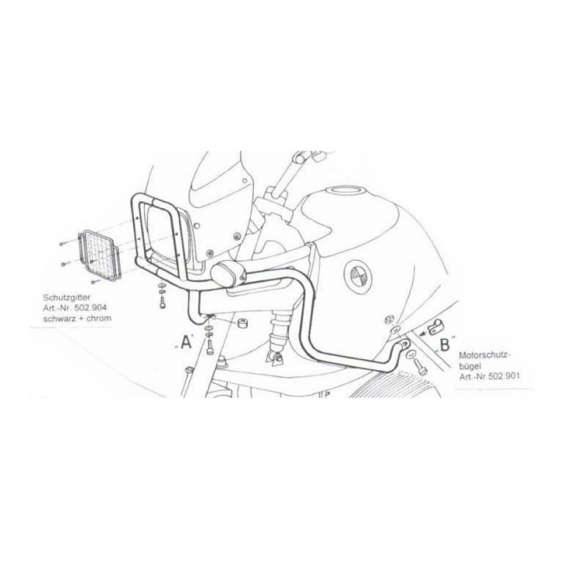 R 850 GS 1998-2000 ✓ Protections de réservoir Hepco-Becker Noir