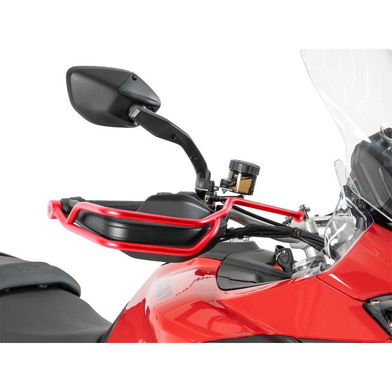 Multistrada V2 / S à partir de 2025- ✓ Renforts Protege mains Rouge Hepco-Becker