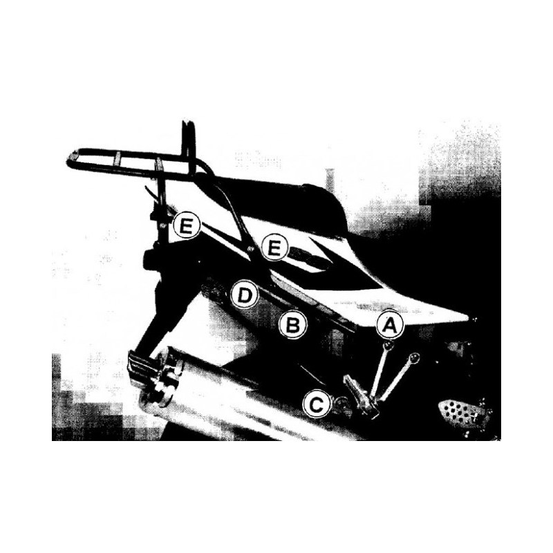 GSX-R 750 2004-2005 ✓ Support de top case tubulaire Hepco-Becker