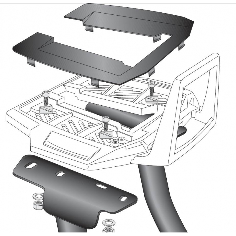 FZ 6 / Fazer 2007-2009 ✓ Support de top case Alurack noir Hepco-Becker