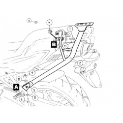 FZ 6 Fazer S2 2007-2010 ✓ Support de top case Alurack noir Hepco-Becker