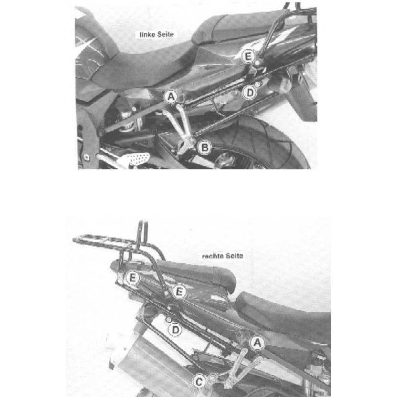 YZF-R1 2002-2008 ✓ Support de top case tubulaire Hepco-Becker